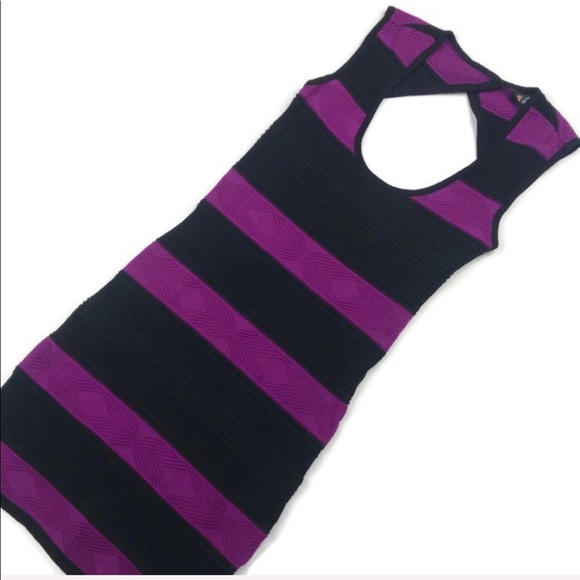 Guess Dresses & Skirts - GUESS Purple and Black Jacquard Sweater Dress NWOT